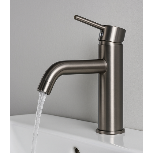 Robinet De Lavabo Everest   Gris   Mitigeur Avec Kit De Montage Et Tuyaux