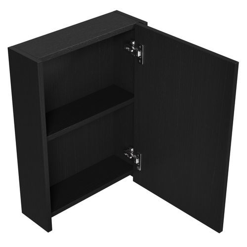 Armoire De Salle De Bain Cuba 40 X 13 X 55 Cm   Noir Matt   Salle De Bains De L'armoire Miroir