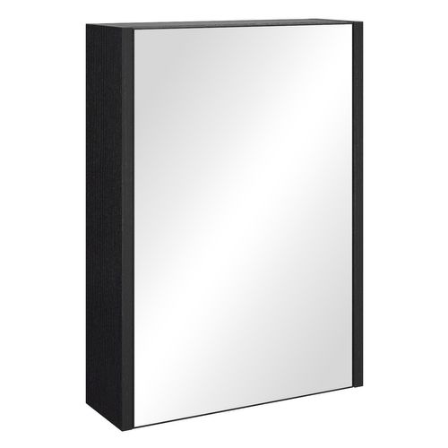 Armoire De Salle De Bain Cuba 40 X 13 X 55 Cm   Bois Noir   Salle De Bains De L'armoire Miroir