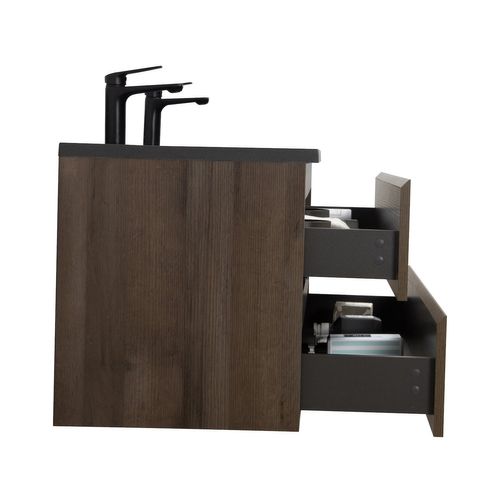 Meuble Vasque De Salle De Bain Angela 120cm - Chêne Brun