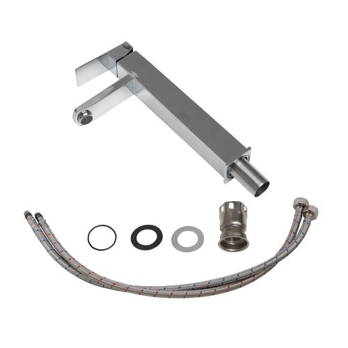 Robinet De Lavabo Pasco XL   Chrome   Mitigeur Avec Kit De Montage Et Tuyaux