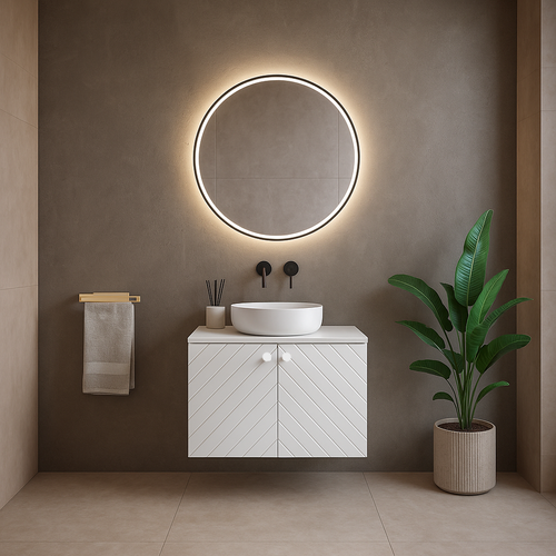 Meuble Sous Vasque De Salle De Bain Orlando 80 X 44 X 46 Cm   Blanc Mat   Meuble De Salle De Bain