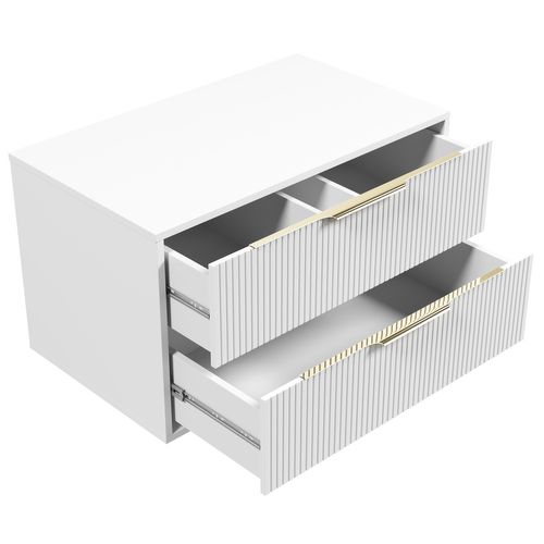 Meuble Sous Vasque Rimini 80 Cm Blanc Mat Meuble Avec Tiroirs
