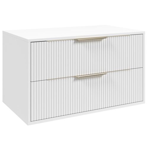 Meuble Sous Vasque Rimini 80 Cm Blanc Mat Meuble Avec Tiroirs