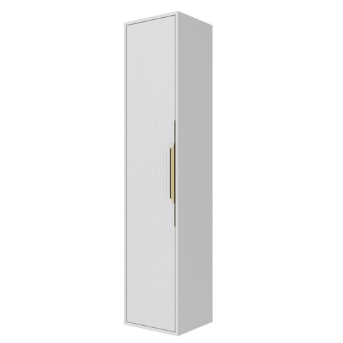 Armoire De Salle De Bain Rimini 38 X 33 X 170 Cm Blanc Mat Colonne Suspendue 1 Porte