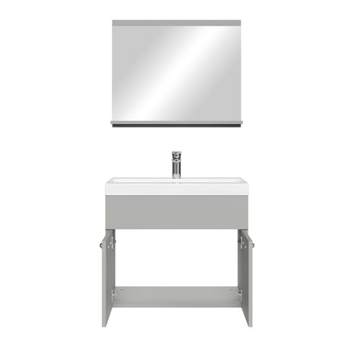 Meuble De Salle De Bain Montreal Set 02 60 X 35 Cm Gris Mat Meuble De Salle De Bain Avec Miroir
