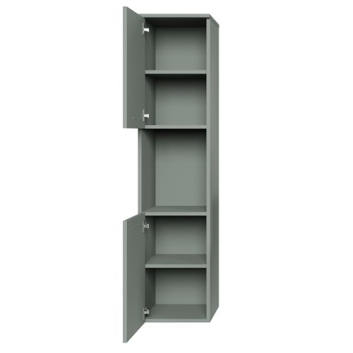 Armoire De Salle De Rangement Montreal 30 X 30 X 131 Cm Vert Mat Armoire Suspendue à 2 Portes