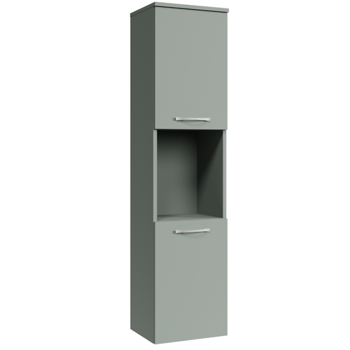 Armoire De Salle De Rangement Montreal 30 X 30 X 131 Cm Vert Mat Armoire Suspendue à 2 Portes