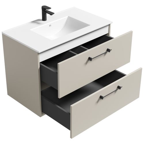 Meuble De Salle De Bain Muro 80 Cm Cashmere Avec Lavabo