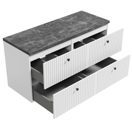 Meuble Sous Vasque Saros 120 Cm Blanc Avec Plan De Toilette