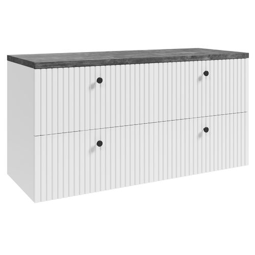 Meuble Sous Vasque Saros 120 Cm Blanc Avec Plan De Toilette