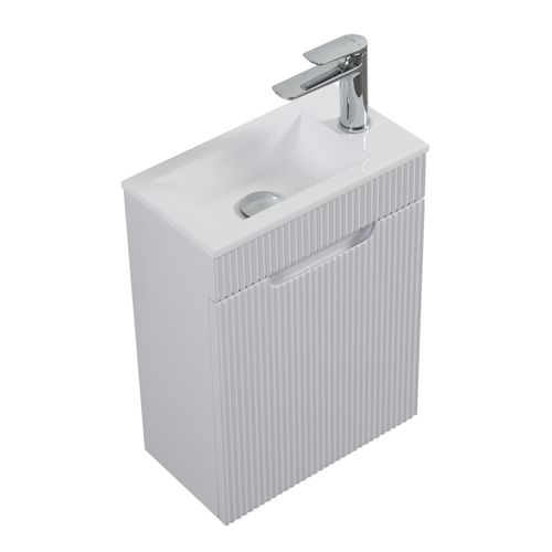 Meuble De Toilette Thermis 40 X 22 Cm   Blanc   Meuble Lavabo Avec Vasque Blanche