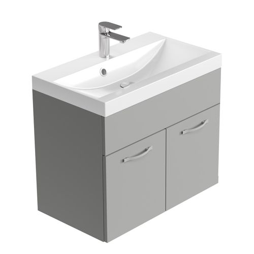 Meuble De Salle De Bain Montreal 01 60 Cm – Gris Mat – Meuble Avec Miroir Armoire