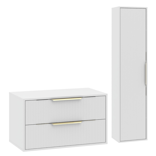 Meuble Sous Vasque Rimini 80 Cm   Blanc    Meuble De Salle De Bain Avec Colonne