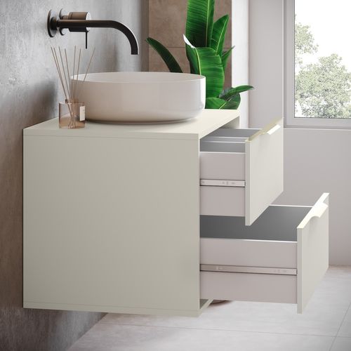 Meuble Sous Vasque Rimini 80 Cm   Cashmere    Meuble De Salle De Bain Avec Colonne