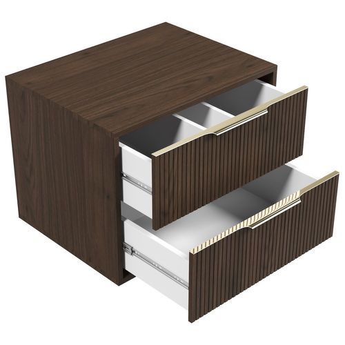 Meuble Sous Vasque Rimini 60 Cm   Noyer Brun    Meuble De Salle De Bain Avec Colonne