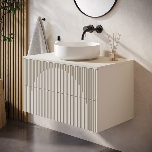 Meuble Sous Lavabo Ancon 80 Cm X 46 Cm Cashmere Meuble De Salle De Bain – Meuble Sous Lavabo