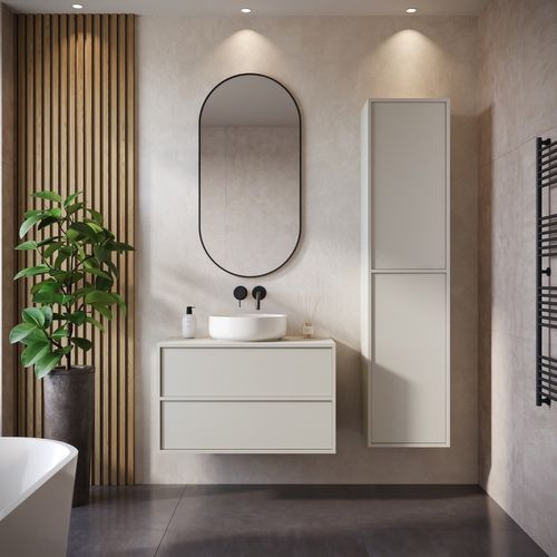 Meuble Sous Vasque Mali 80 Cm  X 46 Cm   Cashmere   Meuble De Salle De Bain – Meuble Sous Vasque