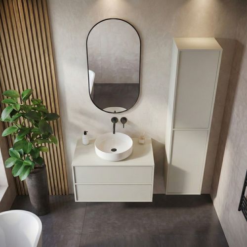 Meuble Sous Vasque Mali 80 Cm  X 46 Cm   Cashmere   Meuble De Salle De Bain – Meuble Sous Vasque