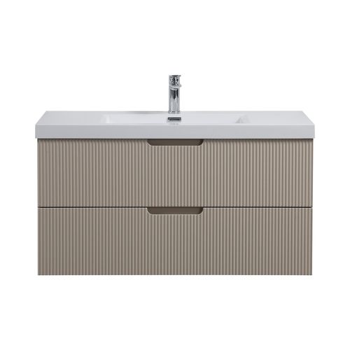 Meuble De Salle De Bain Thermis 100 Cm   Cashmere   Meuble De Salle De Bain Avec Lavabo