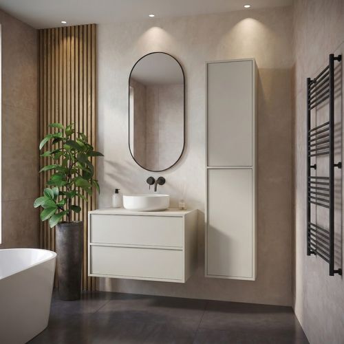 Meuble De Salle De Bain Mali 80 Cm   Cashmere    Meuble De Salle De Bain Avec Colonne