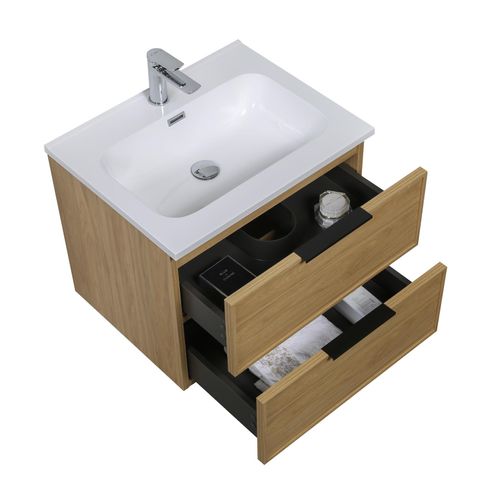 Meuble De Salle De Bain Luxor 60 Cm   Chêne Clair   Meuble Lavabo