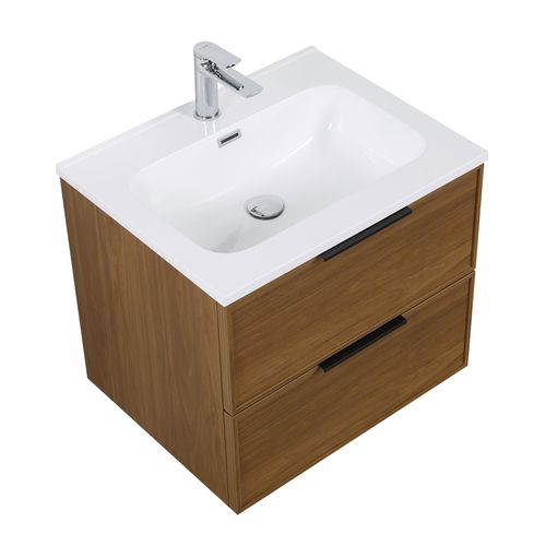 Meuble De Salle De Bain Luxor 60 Cm Noyer Meuble Lavabo