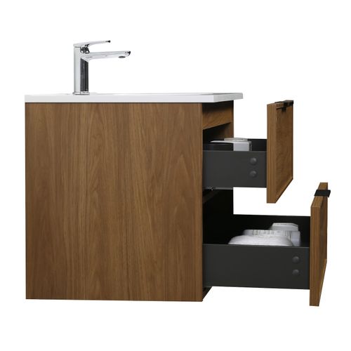 Meuble De Salle De Bain Luxor 60 Cm Noyer Meuble Lavabo