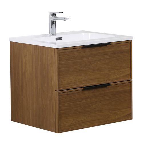 Meuble De Salle De Bain Luxor 60 Cm Noyer Meuble Lavabo