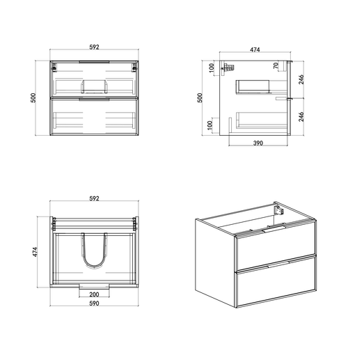 Meuble De Salle De Bain Luxor 60 Cm Noyer Meuble Lavabo