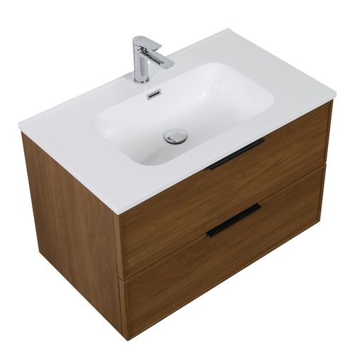 Meuble De Salle De Bain Luxor 80 Cm Noyer Meuble Lavabo