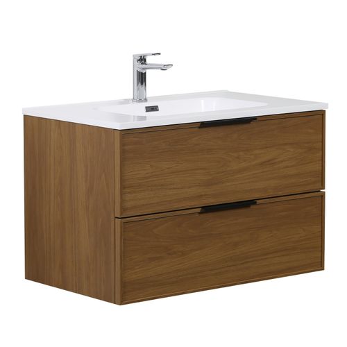 Meuble De Salle De Bain Luxor 80 Cm Noyer Meuble Lavabo