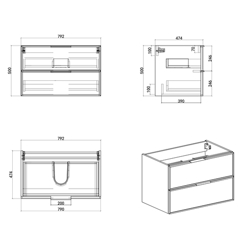 Meuble De Salle De Bain Luxor 80 Cm Noyer Meuble Lavabo