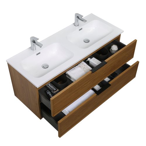 Meuble De Salle De Bain Luxor 120 Cm   Noyer   Meuble Lavabo