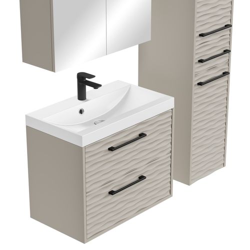 Meuble De Salle De Bain Etna 60 Cm Lavabo   Cashmere   Armoire De Rangement Meuble Lavabo Evier