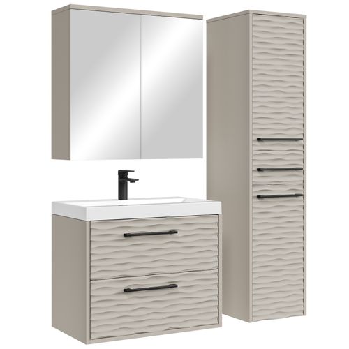 Meuble De Salle De Bain Etna 60 Cm Lavabo   Cashmere   Armoire De Rangement Meuble Lavabo Evier