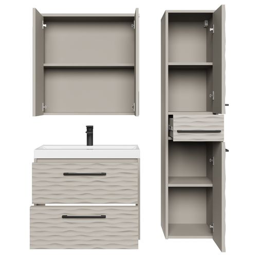 Meuble De Salle De Bain Etna 60 Cm Lavabo   Cashmere   Armoire De Rangement Meuble Lavabo Evier