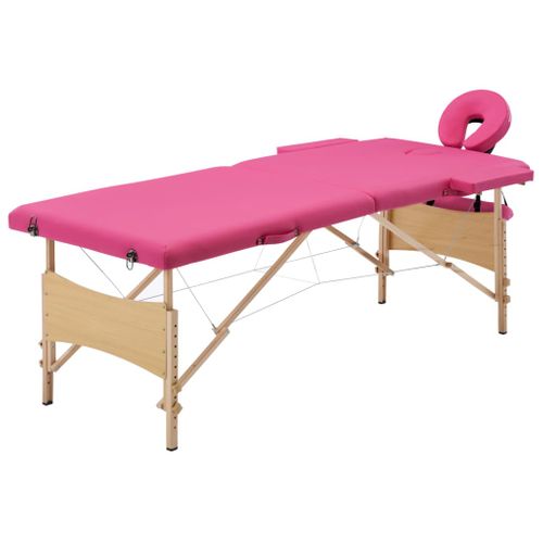 Table De Massage Pliable 2 Zones Bois Rose