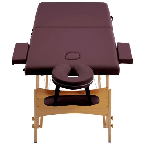 Table De Massage Pliable 2 Zones Bois Violet Vin