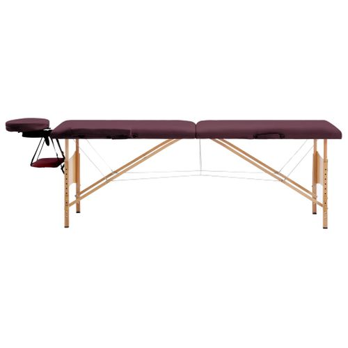Table De Massage Pliable 2 Zones Bois Violet Vin