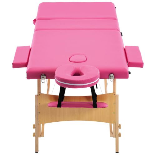 Table De Massage Pliable 3 Zones Bois Rose