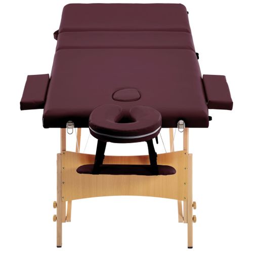 Table De Massage Pliable 3 Zones Bois Violet Vin