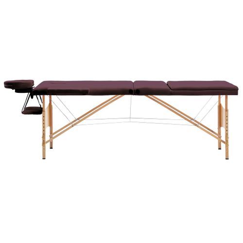 Table De Massage Pliable 3 Zones Bois Violet Vin