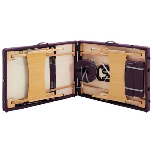 Table De Massage Pliable 3 Zones Bois Violet Vin