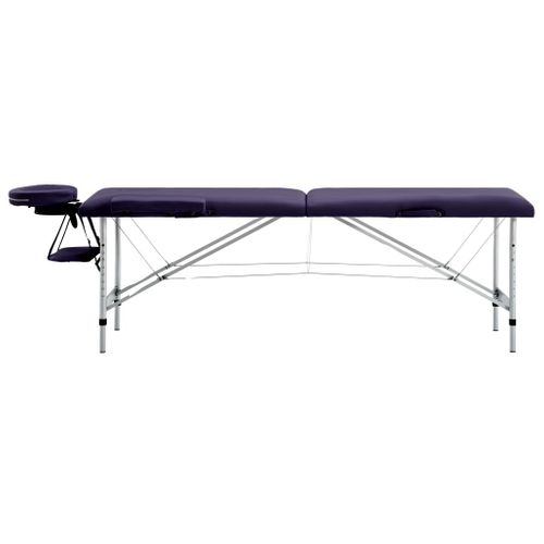 Table De Massage Pliable 2 Zones Aluminium Violet