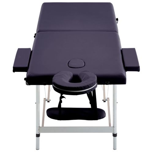 Table De Massage Pliable 2 Zones Aluminium Violet