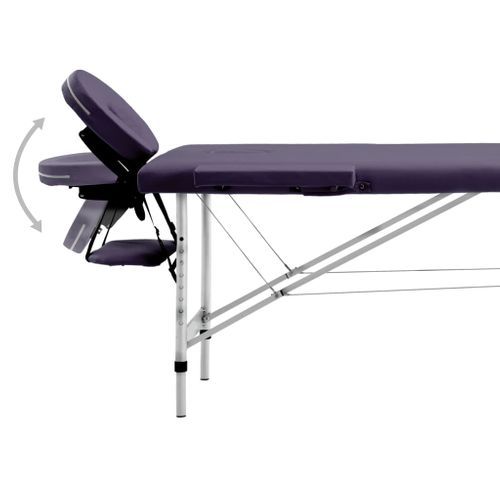 Table De Massage Pliable 2 Zones Aluminium Violet