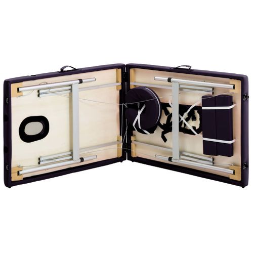 Table De Massage Pliable 2 Zones Aluminium Violet