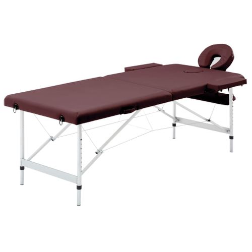 Table De Massage Pliable 2 Zones Aluminium Violet Vin