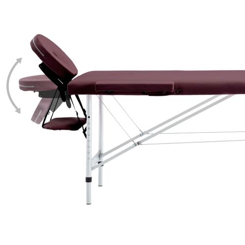 Table De Massage Pliable 2 Zones Aluminium Violet Vin